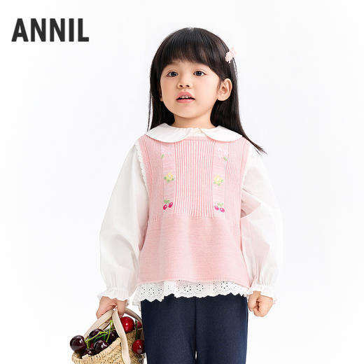 【实体店同款】女童针织背心春季新款安奈儿童装XG612048 商品图0