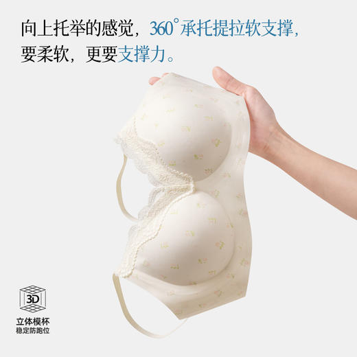 春节不打烊【V领柔软蕾丝设计❗️甜美格子少女心】舒芙蕾少女风碎花内衣少女小胸聚拢提拉舒适无痕显圆文胸薄款。jc 商品图1