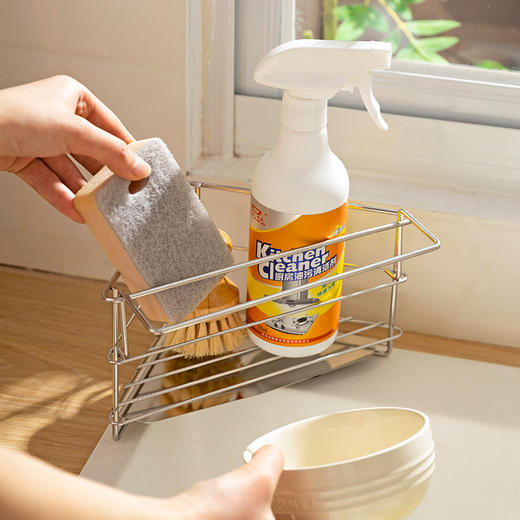 摩登主妇三角抹布沥水架厨房304不锈钢洗碗布拐角收纳水槽置物架 商品图0