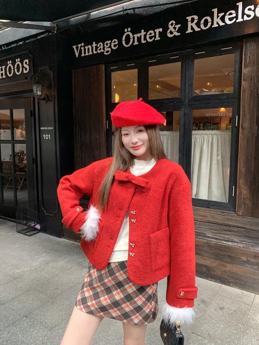 <曾小咸推荐>2.3现货秒杀 ！微信超特价！小香风蝴蝶结毛呢外套 日常289.99 立减150 秒杀139.99！！深浅咖格半裙 日常129.99 立减70 秒杀59.99！！ 商品图11