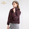 乔万尼新款女款冬季保暖短款两色可选复古格纹羽绒服EZ4T206 商品缩略图3