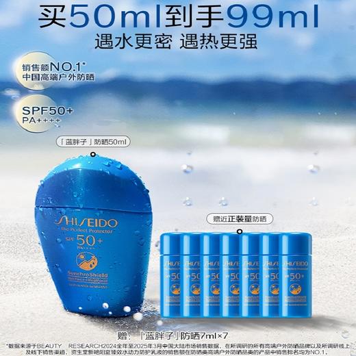 资生堂蓝胖子防晒霜乳液隔离面部高倍防晒乳户外蓝胖子防晒50ml+7*7ml 商品图0