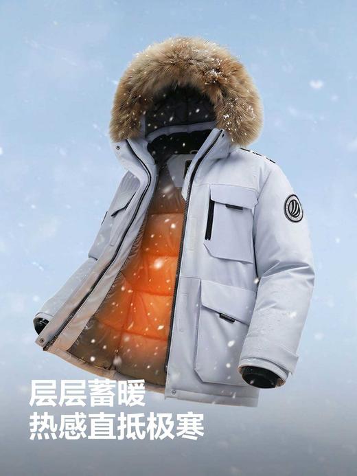 波司登极寒90鹅绒25冬新款羽绒服女男情侣款户外防风保暖工装毛领 商品图4