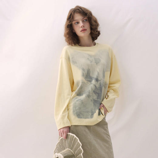 谜底圆领卫衣长袖2026年春季新品大廓形包容小熊印花女261MV0077 商品图0