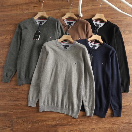 跨年售后 汤米秋冬季男士纯棉圆领打底衫毛衣线衣 tuo 340339 商品图0