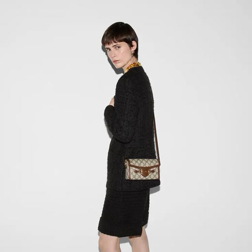 【二】GUCCI 古驰 中性 Horsebit 1955系列 GG Supreme帆布 迷你单肩包 混色 699296 92TCG 8563 商品图8