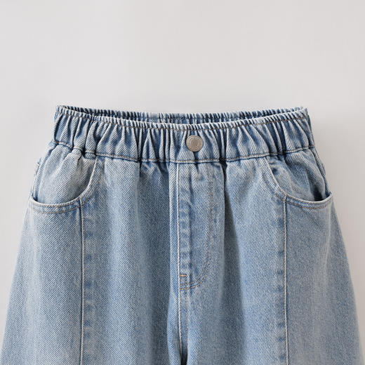 马克珍妮复古时髦女童纯棉牛仔弯刀裤2026年春装新款560207 商品图4