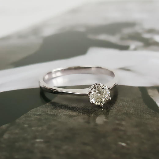PT950铂金经典简约六爪款0.370克拉钻石戒指14号（戒圈可改）170126NJS09 商品图2