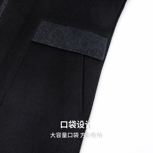 【含绵羊毛&鹅绒】圣得西26年春季男士羽绒大衣时尚翻领毛呢大衣 商品图8