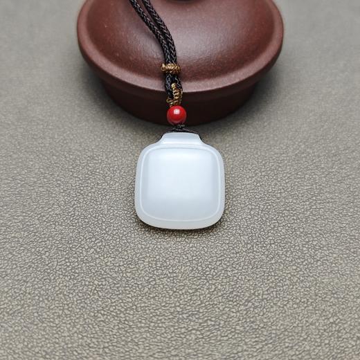 新年特惠！新疆和田玉且末料羊脂玉雅致小方平安牌 126-19 商品图0