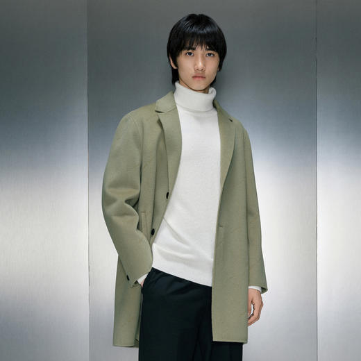 GXG男装  烧花工艺简约时尚中长款大衣 冬季热卖GEX12625874 商品图2