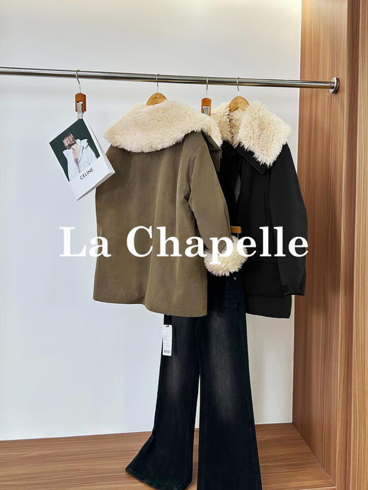 专柜实拍【赵露思同款】拉夏贝尔/La Chapelle轻奢派克服~大翻领+内里羊羔毛工装保暖外套 商品图6