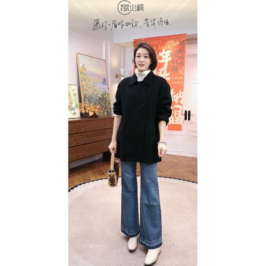 火桐hooton 优雅堆砌 2026春季新款中高腰微喇牛仔裤 商品图1