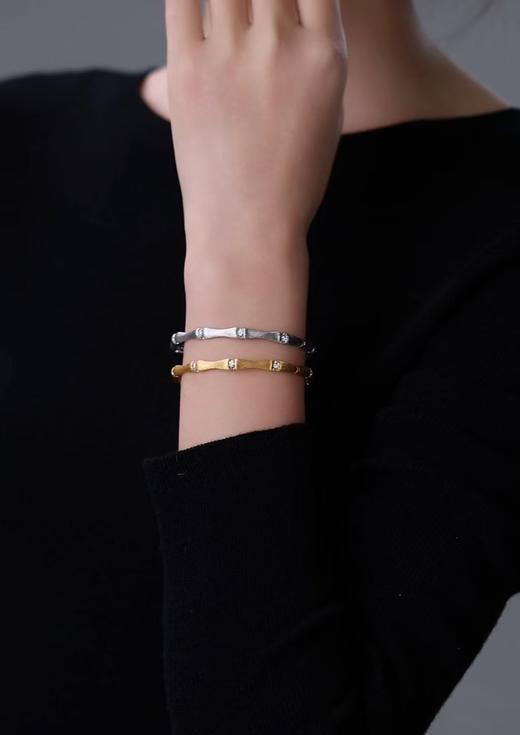 新年好运好彩头 竹节节节高手镯 贵妃镯镯型  银镀金首饰   节节高升/好运乘风（非质量问题 不退不换） 商品图3