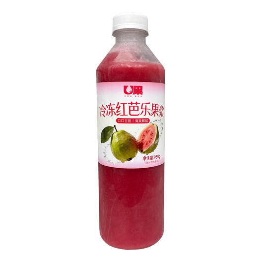 U果冷冻红芭乐果浆950g 冷冻红芭乐汁 鲜榨芭乐汁冲饮果汁红芭乐汁果浆饮品原料 鲜创速冻红芭乐果原汁 商品图5