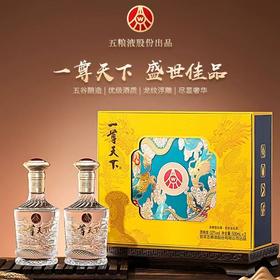 【*猫超市/*东自营同步在售 非贴牌款】 五粮液股份公司出品一尊天下盛世佳品52度浓香型礼盒白酒500ml*2/6瓶