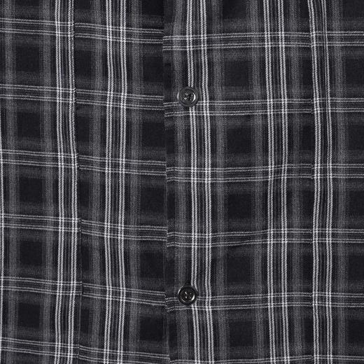 7024SDSA男士春夏新款痞帅男装宽松潮牌拼接撞色格子翻领长袖衬衫百搭 商品图3