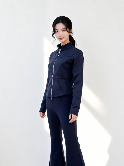 SC1AL01_绀蝶色_外套_春季_立领拉链收腰修身长袖休闲_高级女装_BERNIEELEN 伯妮斯茵 商品图0