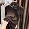 百媚生 蕾丝拼接百搭半高领打底衫女修身内搭 商品缩略图4