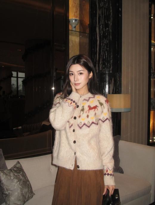 一店k （绝绝子！6种纱线混纺！）羊驼毛/绵羊毛/马海毛纱线交织混纺！马年穿小马！能穿三季的漂亮毛衣！杨丞琳同款！Fab新款费尔岛毛衣针织开衫 商品图1