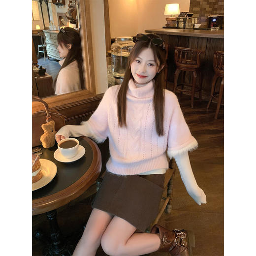 <曾小咸推荐>现货秒杀 ！微信超特价！高领斗篷麻花毛衣 日常209.99 立减120 秒杀89.99！！ 商品图2