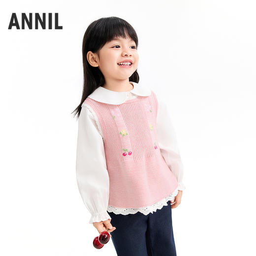 【实体店同款】女童针织背心春季新款安奈儿童装XG612048 商品图1
