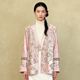 Famecoco范可儿秋冬款新中式短款上衣外套FAD8AB205