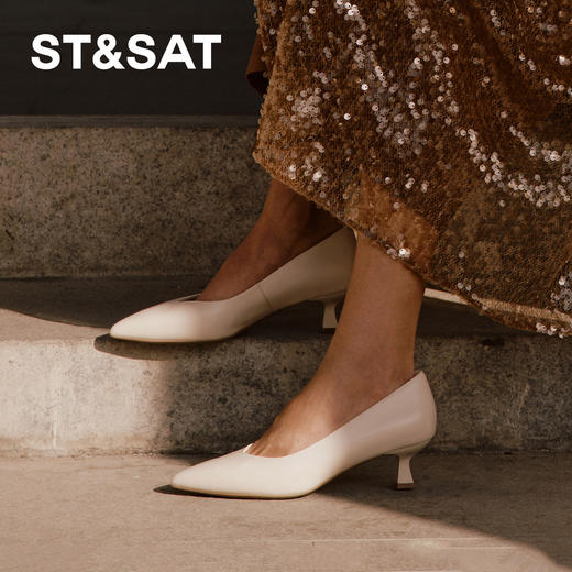 【糯米糍系列】星期六26春新款通勤舒适猫跟单鞋SSE1111048 商品图1