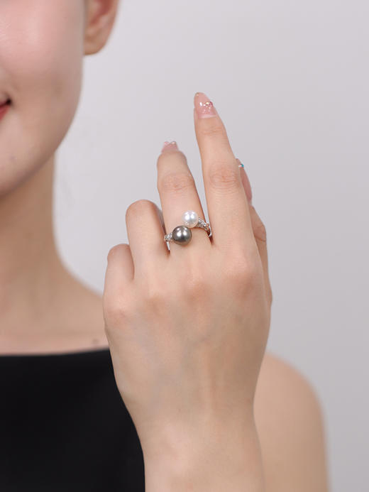【挚友限定】双珠-s925银海水珍珠戒指 商品图5