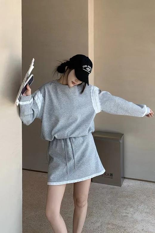 HAYES 撞色蕾丝拼接运动休闲抽绳短裙套装 22110 商品图6