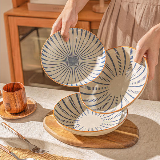 摩登主妇釉下彩饭碗家用盘子2026新款高颜值碗具日式餐具汤碗鱼盘 商品图1