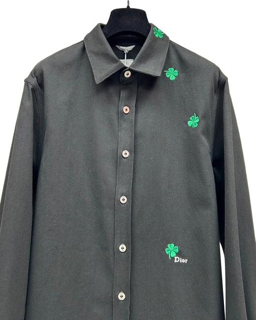 男款四叶草刺绣牛仔衬衫he010 商品图2