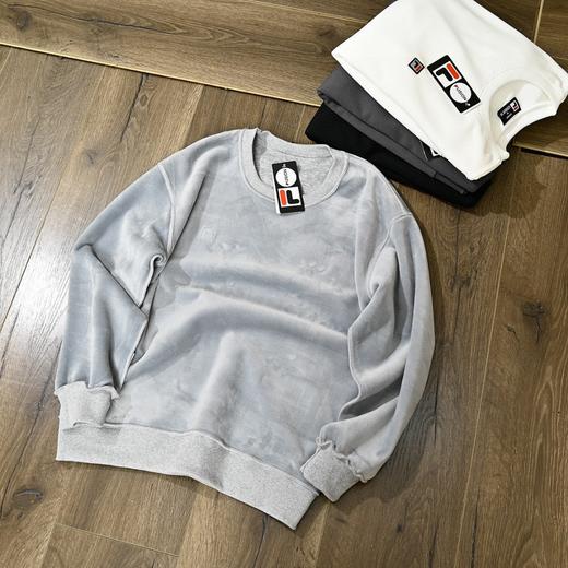 菲乐贴布绣刺绣logo2025秋冬加绒加厚季新款男女同款四色锦纶华夫格面料 加厚套头圆领卫衣！ 商品图6