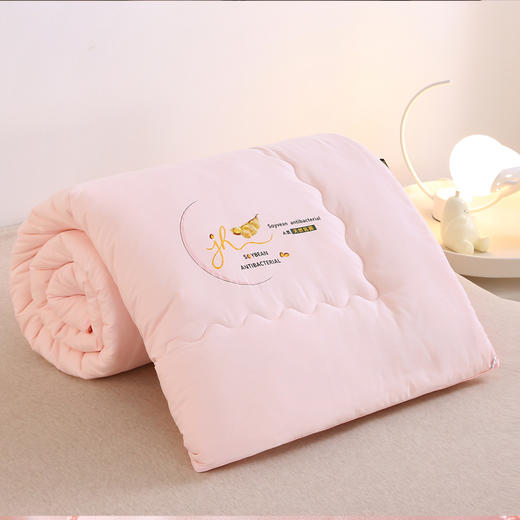 蚕蛹大豆秋冬被【悠梦嘉居蚕蛹大豆秋冬被 含蚕蛹蛋白精华 磨毛压花面料优质中空纤维 蓬松不易打结 双人200*230 2000克YB-1301，粉装】 商品图4