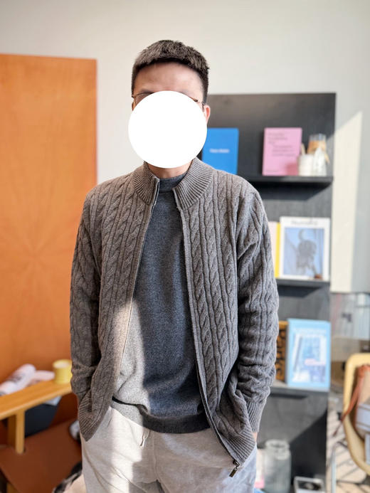 老钱风羊毛混纺拉链开衫 男士bai搭外套 商品图0