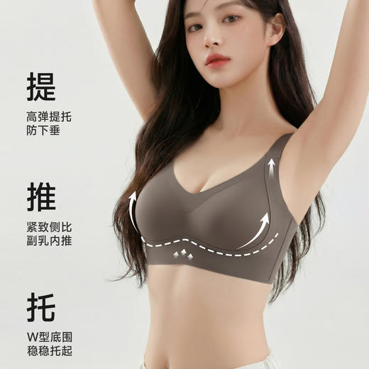 春节不打烊【无痕式设计❗️果冻胶条包裹】反重力提拉内衣女士聚拢半固定杯收副乳防垂大胸显小隐形无痕文胸。jc 商品图3