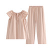 芬腾【带胸垫】夏季短袖长裤纯棉家居服套装yc0209006 商品缩略图0