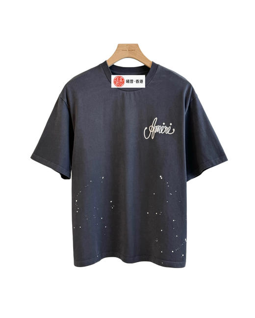 男款洗水刺绣泼墨短袖T恤hu 商品图0