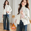 百媚生 新中式外套双面穿女蓝白竹高级感古典大气上衣6033 商品缩略图1