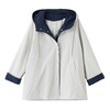 百媚生 棉质时尚撞色连帽风衣女中长款BKMZL8086 商品缩略图4