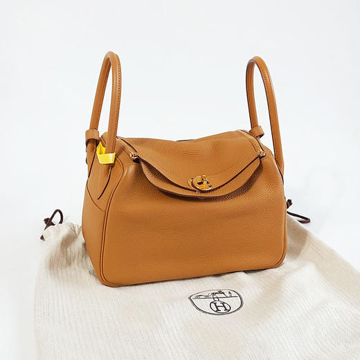 【95新】Hermes爱马仕饼干色金扣Lindy 26手提单肩包女士  240126JJ05 商品图1