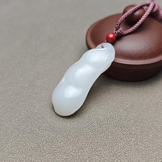 新疆和田玉且末料羊脂玉超白大气福豆 126-11 商品图1