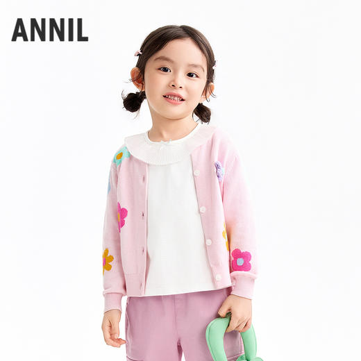 【实体店同款】女童针织开衫春季新款安奈儿童装XG614033 商品图0
