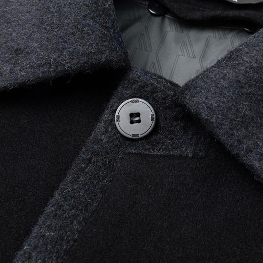 【含绵羊毛&鹅绒】圣得西26年春季男士羽绒大衣时尚翻领毛呢大衣 商品图10