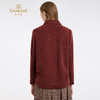 乔万尼新品驼绒羊毛混纺高级感烟熏红翻领短款羊毛大衣ED4B752 商品缩略图4