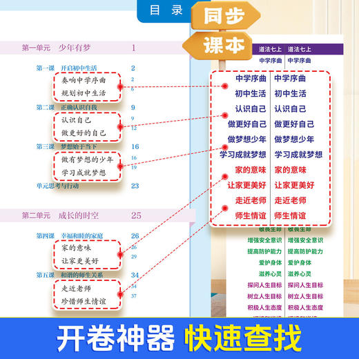 7-9年级【速查便利贴】2026新版同步道法历史开卷考试快速查找目录检索不干胶贴纸生物地理初中小四门便利贴發 商品图3