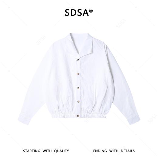 N129SDSA男士春夏新款痞帅男装时尚简约短款纯色长袖衬衫百搭宽松衬衣 商品图1