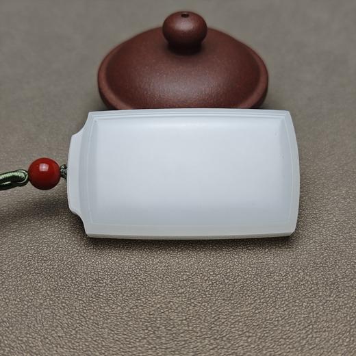 精品！新疆和田玉且末料羊脂玉大气平安牌 126-1 商品图4