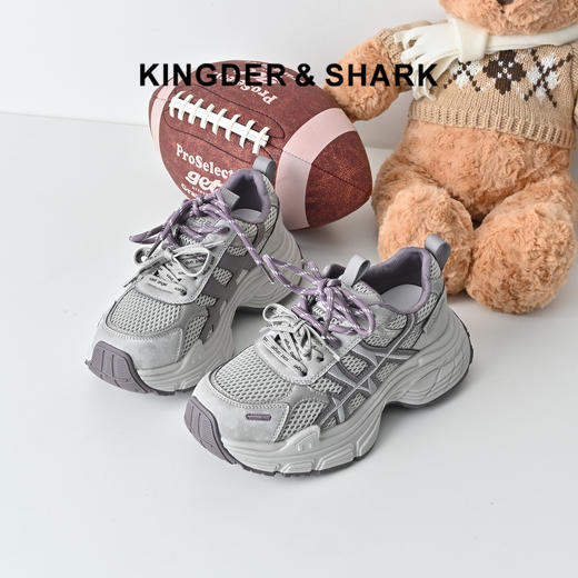 经典鲨2026年专柜新品韩版网面透气舒适跑步休闲鞋老爹鞋女KW219-617031 商品图0