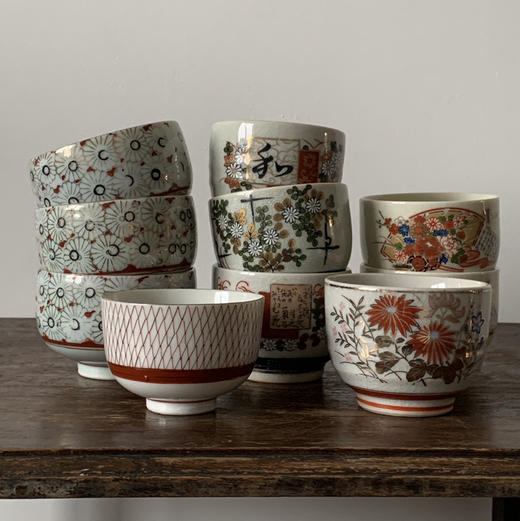 日本中古九谷烧手绘茶杯 X1496 商品图0